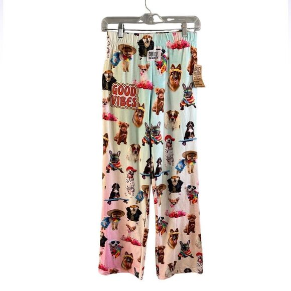 Women’s S “Brief Insanity” Soft Cozy Velvety New Sleep pants PJ’s￼ Dog Lovers - Picture 1 of 15